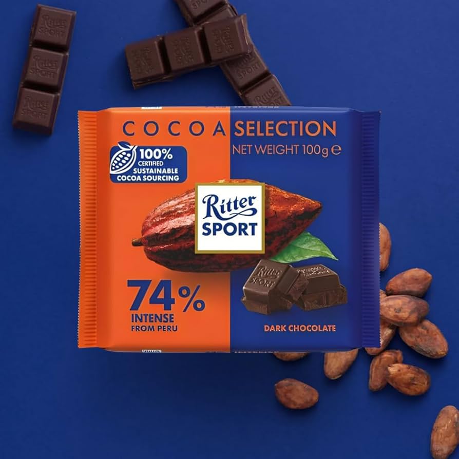 Chocolate oscuro 74% de Perú Ritter Sport