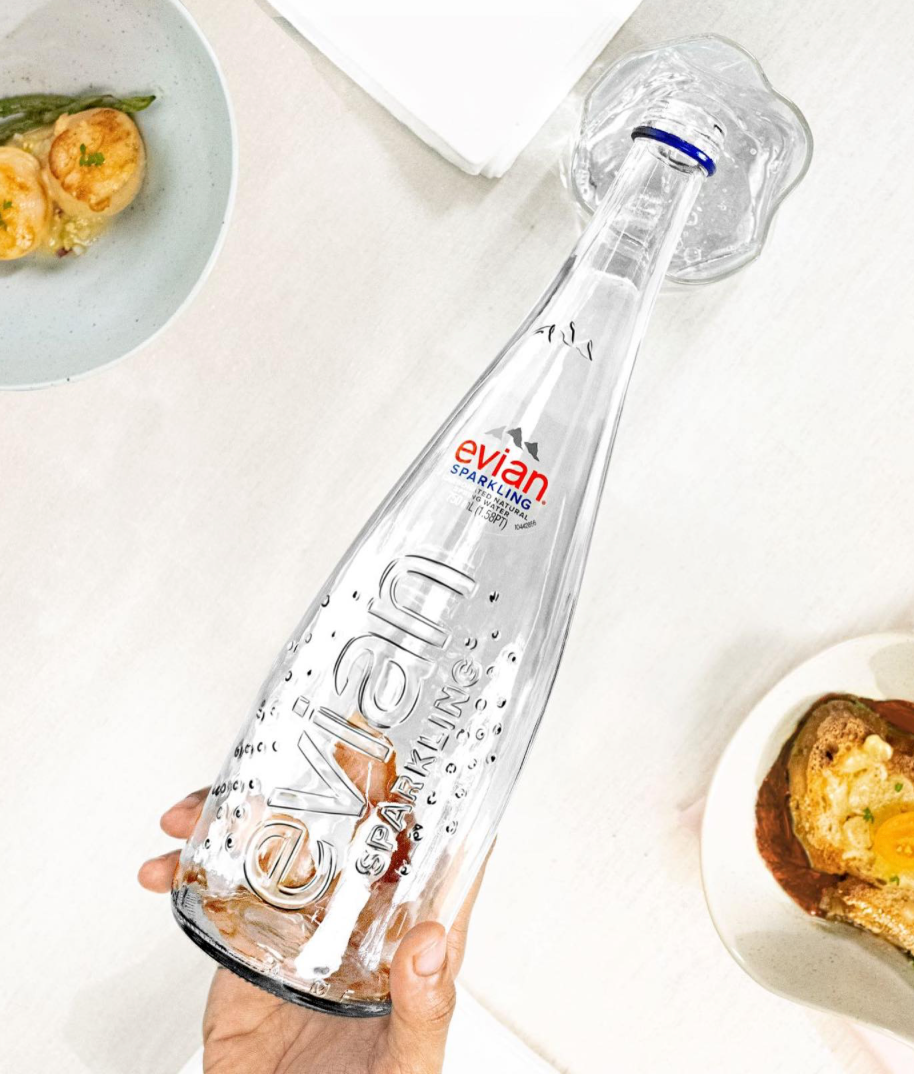 Agua Evian Vidrio
