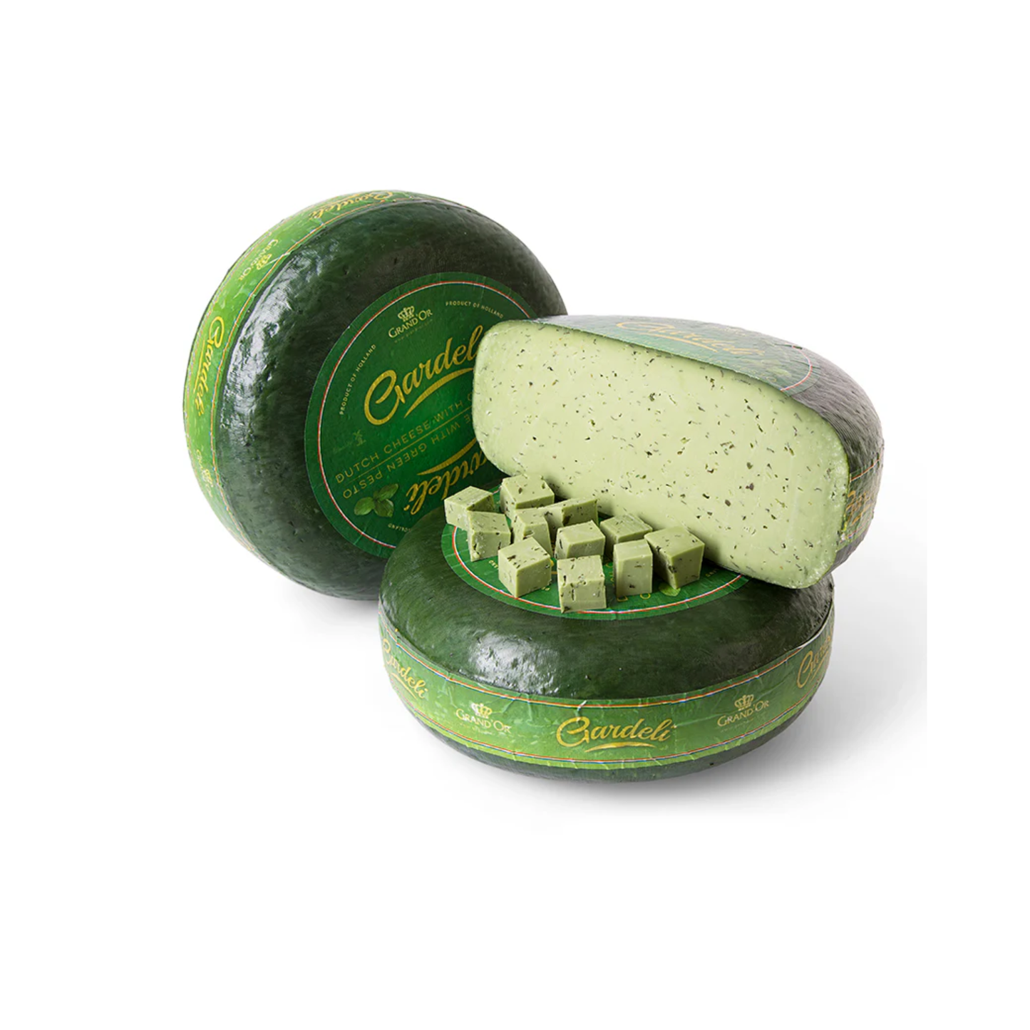 Queso Gouda con Pesto Verde