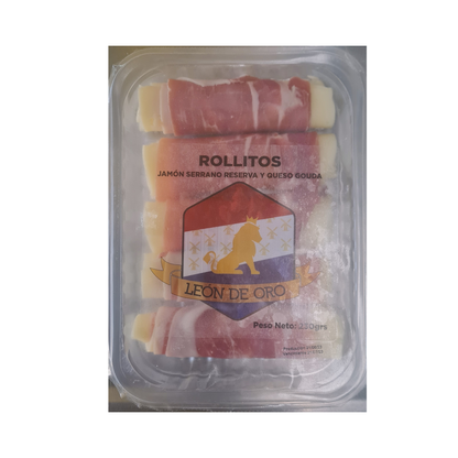 Rollitos de jamon serrano reserva y queso gouda