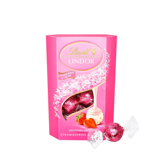 Trufas De Chocolate Blanco Con Fresa Lindor