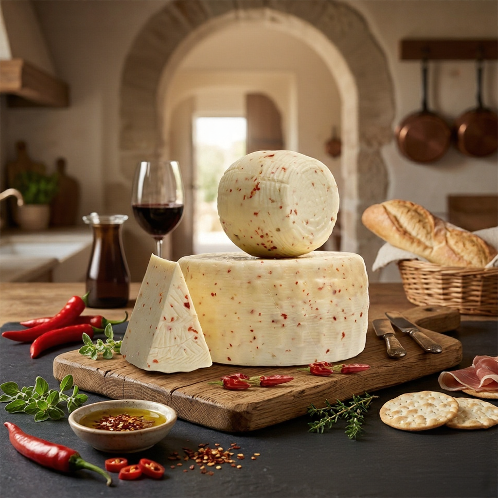 Queso Caciotta con Peperoncini Monti Trentini